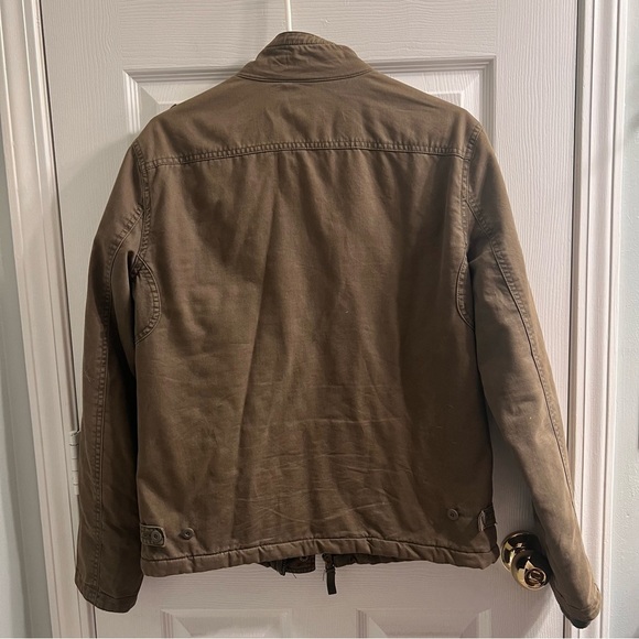 All-Son Men’s Military Jacket Quilt Lined Dark Green Sz. Sm. Gorpcore Fall Coat - Picture 9 of 10